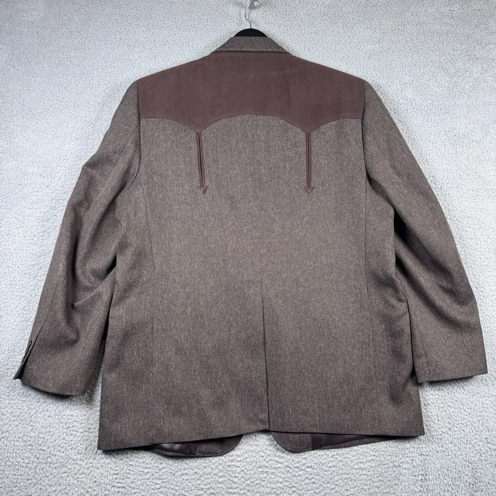 Circle S Texas Blazer Mens 48R Brown Blazer Sport Coat Yoke Rockabilly Western